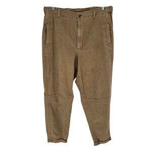 Old navy womens XL tall Heritage slouch workwear pants cuffed ochre to you tan